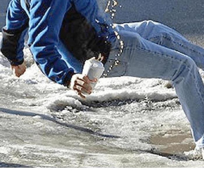 Man falling on ice