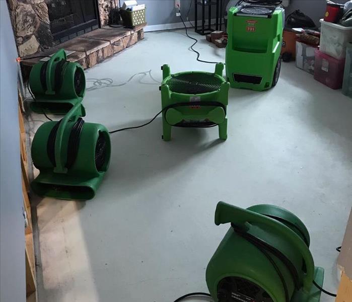 SERVRO drying equipment placed on floor